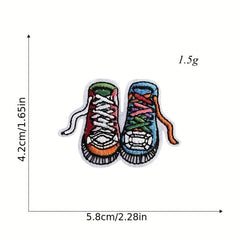 42pcs Cartoon Embroidered Iron On Patches Butterfly Planet Cloth Stickers