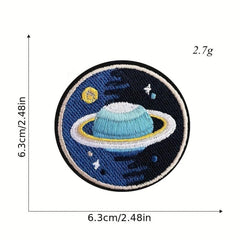 42pcs Cartoon Embroidered Iron On Patches Butterfly Planet Cloth Stickers