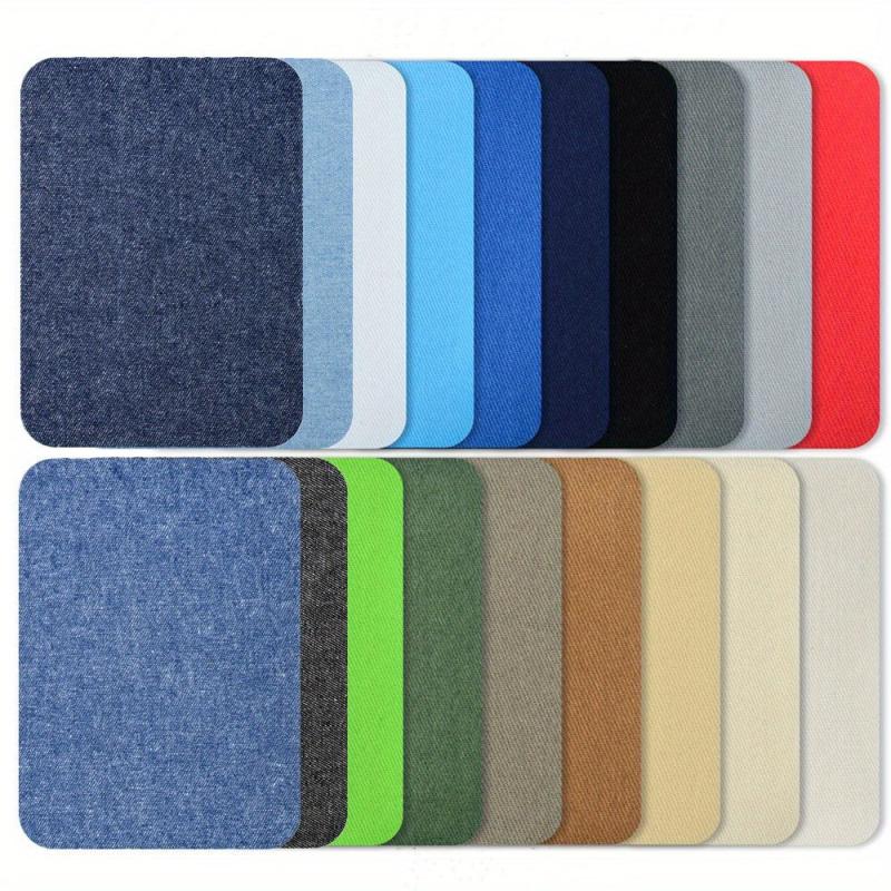 19pcs Iron On Patches Multicolor Denim Patches for Jackets Hats Bags Shoes