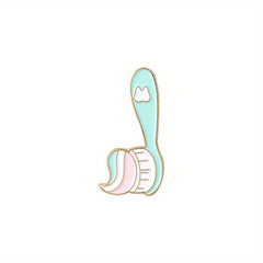 Teeth Toothbrush Enamel Brooch Pin Cartoon Lapel Pin