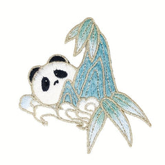 Bamboo Panda Animal Embroidery Hand Sewing for Veil Collar Purse Denim Jacket