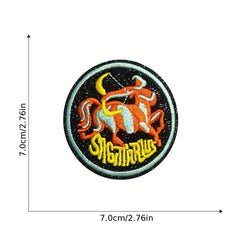 12pcs Constellation Embroidered Patch Sew On Embroidered Applique Repair Patches