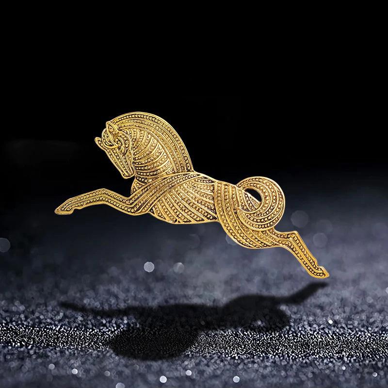 Vintage Metal Running Horse Brooch Pins Men's Brooches Gift