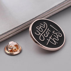 English Alphabet You Got This Round Alloy Pin Backpack Accessory