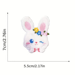 Plush Rabbit Embroidery Stickers for Phone Case Decor
