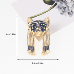 Vintage Baroque Leopard Head Pin Brooch
