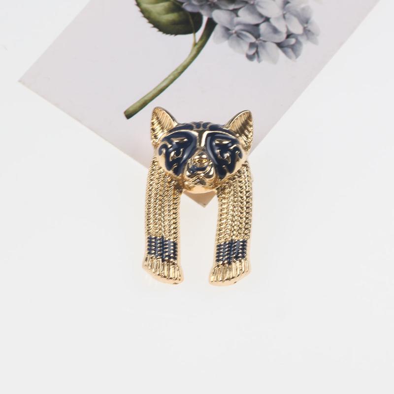 Vintage Baroque Leopard Head Pin Brooch