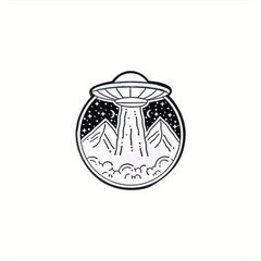 Outer Space Landscape Enamel Pins & Painting Bag Brooch Lapel Badge