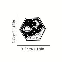 Outer Space Landscape Enamel Pins & Painting Bag Brooch Lapel Badge