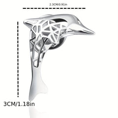 Hollow Auspicious Dolphin Brooch Jewelry Clothes Pin Suit Word Collar Pin