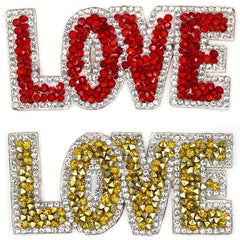 Adhesive Diamond LOVE Patches for Clothes Pants Hot Print Patch
