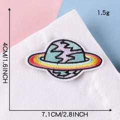 8pcs Universe Planet Patch Sticker Iron On Patches Sew On Embroidered Applique