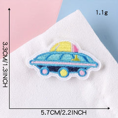 8pcs Universe Planet Patch Sticker Iron On Patches Sew On Embroidered Applique