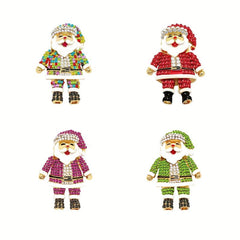 Santa Claus Glitter Glowing Brooch for Men