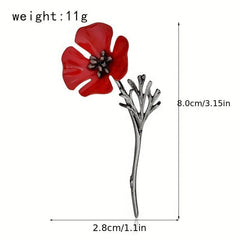 Alloy Poppy Flower Shape Brooch - Men's Brooch