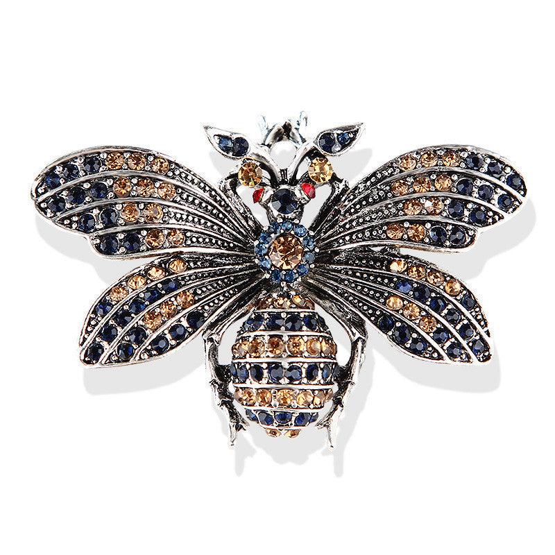 Vintage Rhinestone Butterfly Wings Brooch for Men