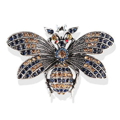 Vintage Rhinestone Butterfly Wings Brooch for Men
