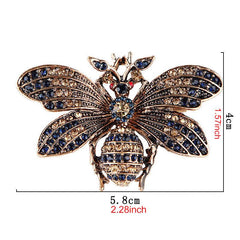 Vintage Rhinestone Butterfly Wings Brooch for Men