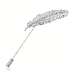 Men's Feather Insert Needle College Style Business Suit Brooch