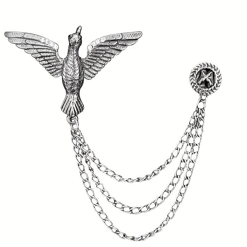 Eagle Brooch Men's Chain Suit Accessories Corsage Pin