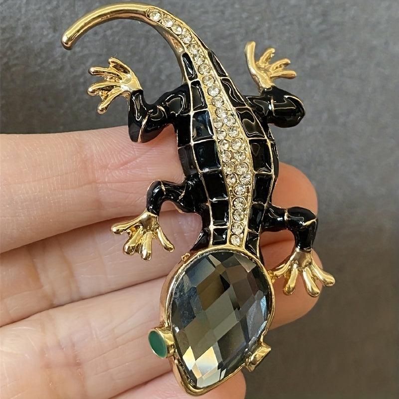 Crystal Lizard Brooches For Men Animal Pins Summer Shining Jewelry