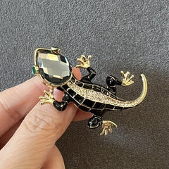 Crystal Lizard Brooches For Men Animal Pins Summer Shining Jewelry