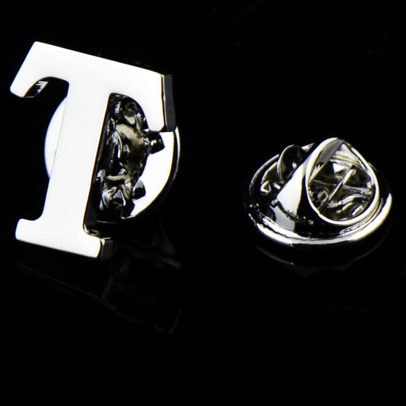 Men's Letter Brooch Shirt Collar Pin Suit Decoration