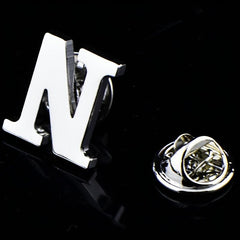Men's Letter Brooch Shirt Collar Pin Suit Decoration