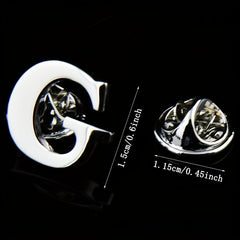 Men's Letter Brooch Shirt Collar Pin Suit Decoration