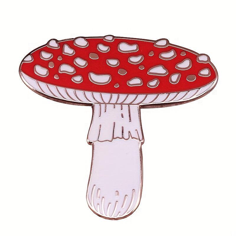 Red Magic Mushroom Brooch Pins Enamel Metal Badges Lapel Pins Brooches Hats