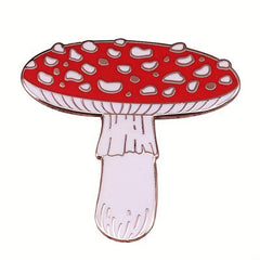 Red Magic Mushroom Brooch Pins Enamel Metal Badges Lapel Pins Brooches Hats