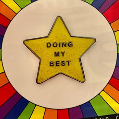 Glittery Golden Star Pin Encouraging Gift