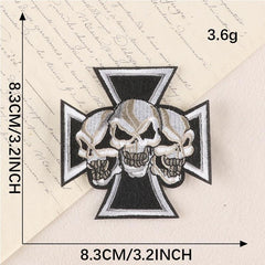 1pc Punk Skull Patch DIY Cloth Badges Iron On Sew On Patch Repair Patch
