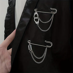 Minimalist Tassel Chain Brooch Pin