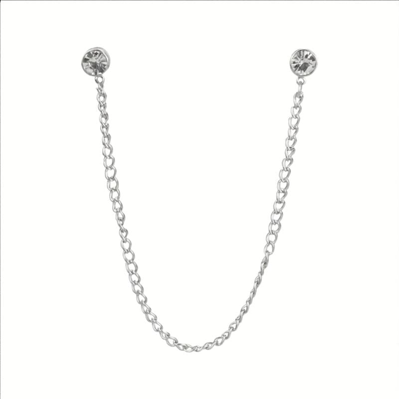 Rhinestone Chain Tassel Brooch Pin Clothing Jewelry