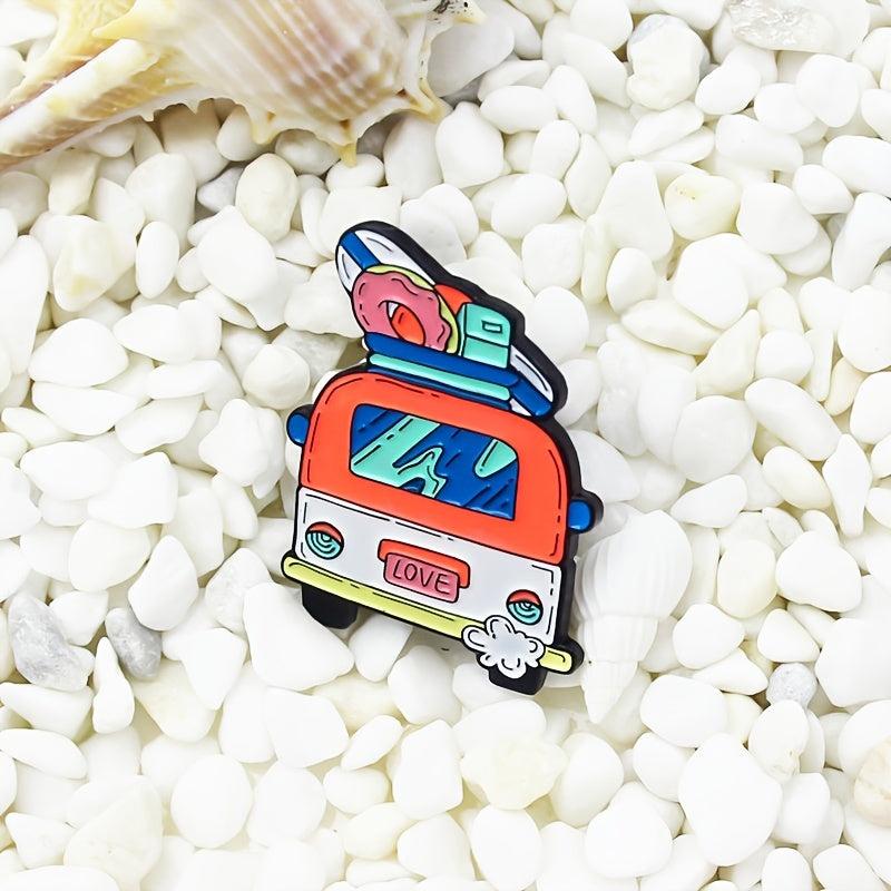 Love Bus Brooch Pin Vintage Style Enamel Jewelry