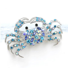 Sparkling Crab Brooch Pin for Men and Women