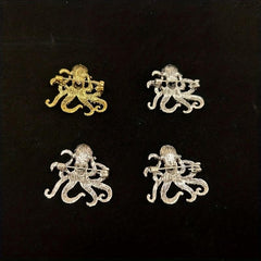 Octopus Enamel Pin Rhinestones Brooch Sea Animal Crystal Jewelry
