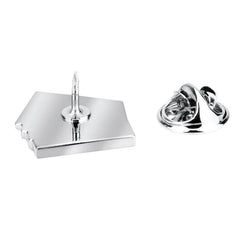 Irregular Poker Ace Silvery Lapel Pin Engraved Brooch-Men