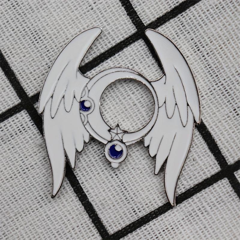 Men's Enamel Star Moon Brooch