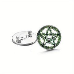Green Plant Rattan Pentagram Brooch Tree Pendant Wiccan Star Pentacle Jewelry