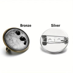 Semicolon Pattern Brooch Pins; Ancient Bronze Silver