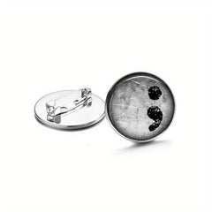 Semicolon Pattern Brooch Pins; Ancient Bronze Silver