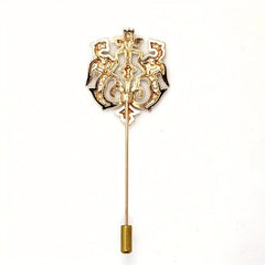 Double Lion Brooch Vintage Animal Collar Pin for Men