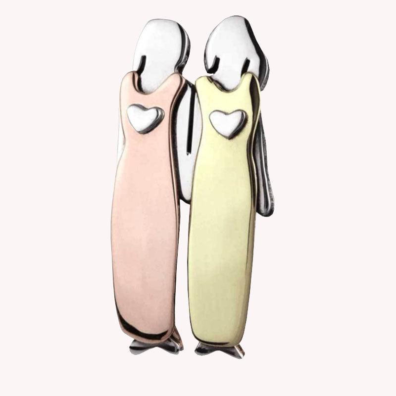 Sister Brooch Pin Women Figurine Brooch Pin Gift For Friends
