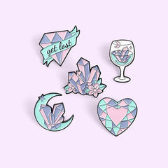 Cartoon Gem Diamond Goblet Brooch For Men