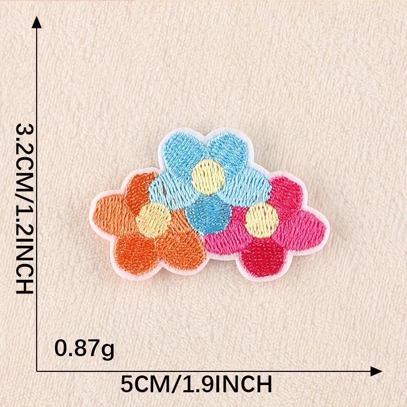 5pcs Flower Embroidery Patches DIY Iron on Model Stickers For Girls