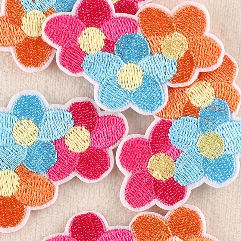 5pcs Flower Embroidery Patches DIY Iron on Model Stickers For Girls