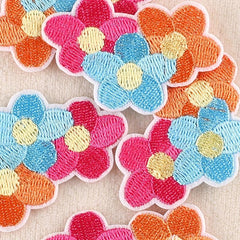 5pcs Flower Embroidery Patches DIY Iron on Model Stickers For Girls