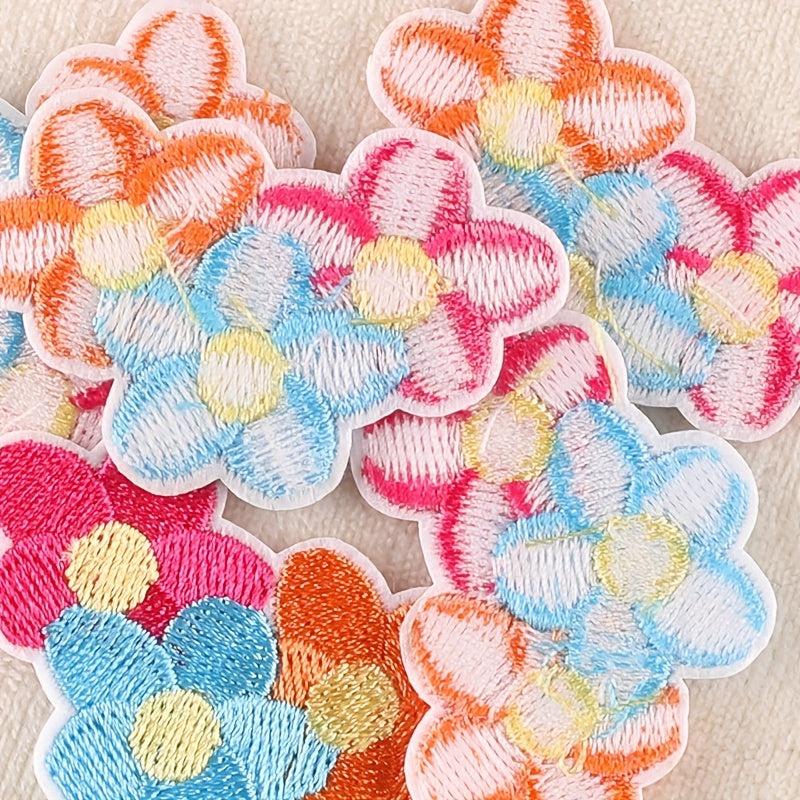 5pcs Flower Embroidery Patches DIY Iron on Model Stickers For Girls